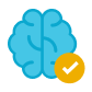 Brain with a checkmark