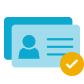 Driver's license with checkmark