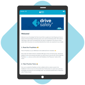 Tablet showing IDS Test Prep Course